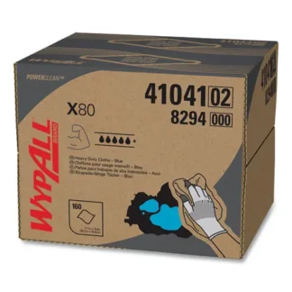 WypAll® Power Clean X80 Heavy Duty Cloths, Blue, 160 Wipers/Carton