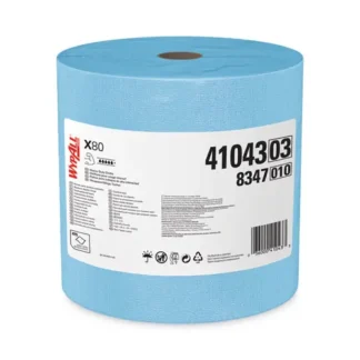 WypAll® Power Clean X80 Heavy Duty Cloths, Jumbo Roll, Blue, 475/Roll
