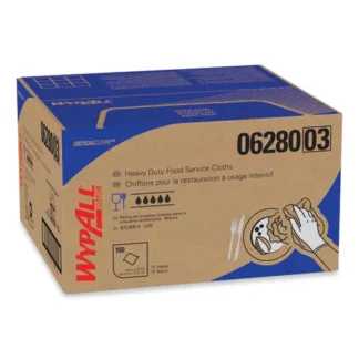 WypAll® X80 Foodservice Towel, Kimfresh Antimicrobial, White/Blue Stripe, 150 Towels