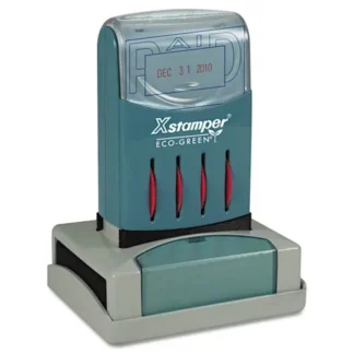 Xstamper® ECO-GREEN VersaDater Message Dater, PAID, Blue/Red