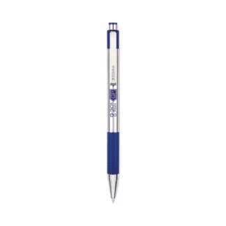 Zebra® G-301 Gel Pen, Retractable, Medium Point, 0.7 mm, Blue Ink, Stainless Steel/Blue Barrel, 2/Pack