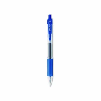 Zebra® Sarasa Dry Gel X20 Gel Pen, Retractable, Fine 0.5 mm, Blue Ink, Clear/Blue Barrel, 12/Pack
