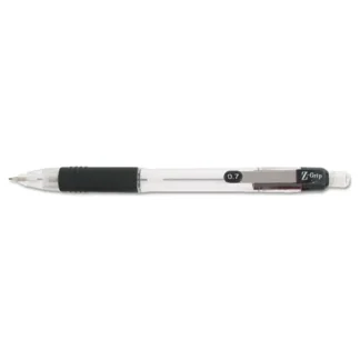 Zebra® Z-Grip Mechanical Pencil, 0.7 mm, HB (#2), Black Lead, Clear/Black Barrel, 24/Pack