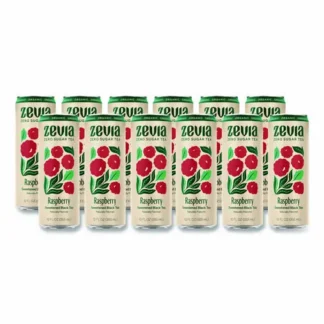 Zevia® Zero Sugar Naturally Sweetened Raspberry Black Tea, 12 oz Can, 12/Carton