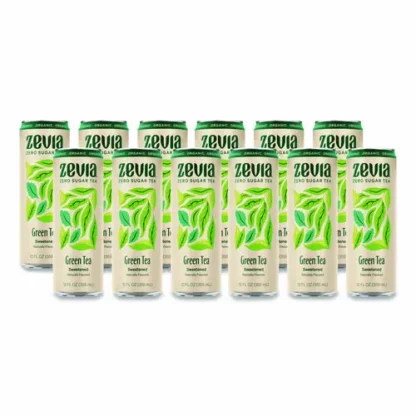 Zevia® Zero Sugar Naturally Sweetened Green Tea, 12 oz Can, 12/Carton