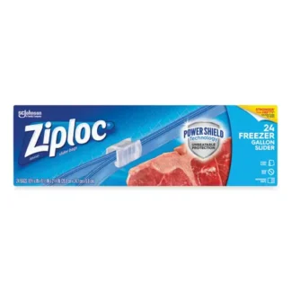 Ziploc® Slider Freezer Bags, 1 gal, Clear, 24/Box